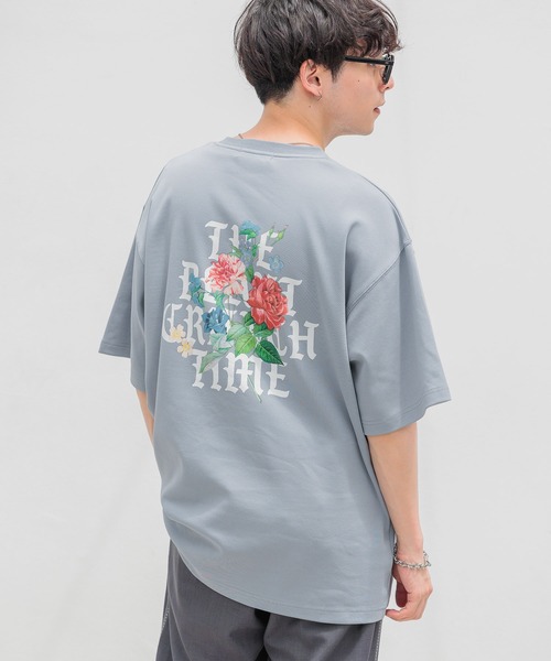RAGEBLUE（レイジブルー）の「スムースフラワーフォトプリント/オーバーTシャツ（Tシャツ/カットソー・メンズ・ライトブルー/ブラック/ホワイト・LARGE/MEDIUM/SMALL）」の21枚目の写真