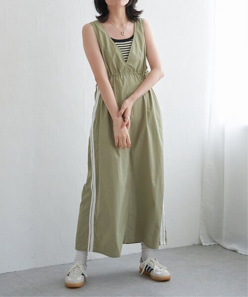 VENCEEXCHANGE（ヴァンスエクスチェンジ）の「ナイロンサイドラインジャンスカ（ジャンパースカート・レディース・ネイビー/ベージュ/カーキ・FREE）」の22枚目の写真