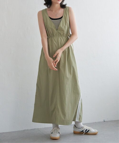 VENCEEXCHANGE（ヴァンスエクスチェンジ）の「ナイロンサイドラインジャンスカ（ジャンパースカート・レディース・ネイビー/ベージュ/カーキ・FREE）」の21枚目の写真