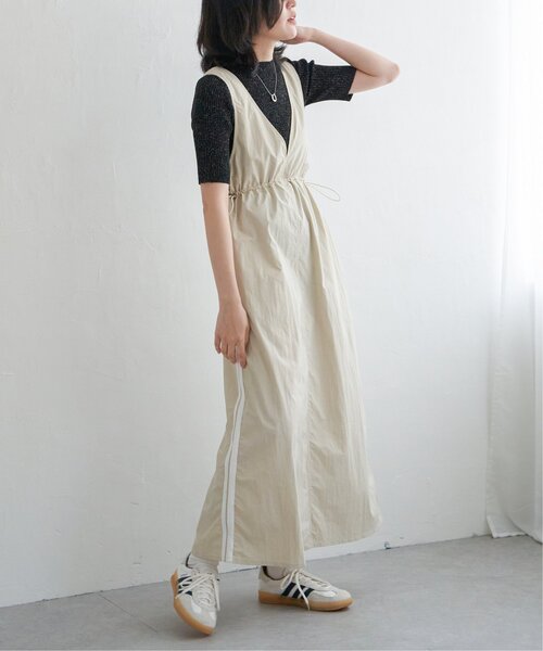 VENCEEXCHANGE（ヴァンスエクスチェンジ）の「ナイロンサイドラインジャンスカ（ジャンパースカート・レディース・ネイビー/ベージュ/カーキ・FREE）」の15枚目の写真