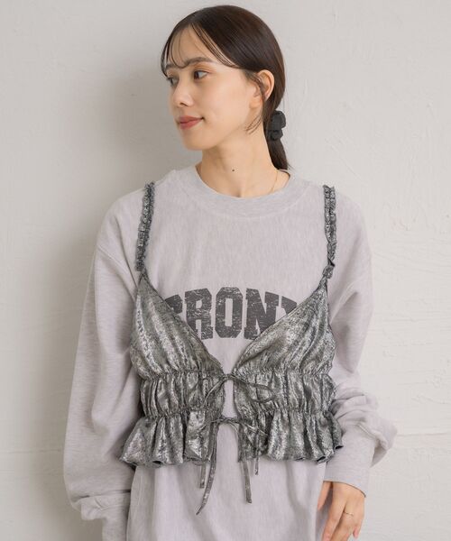 RETRO GIRL（レトロガール）の「リボンショートビスチェ（キャミソール・レディース・シルバー/ブラック/ゴールド・FREE）」の10枚目の写真