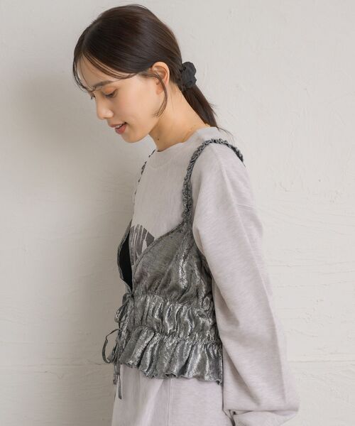 RETRO GIRL（レトロガール）の「リボンショートビスチェ（キャミソール・レディース・シルバー/ブラック/ゴールド・FREE）」の12枚目の写真