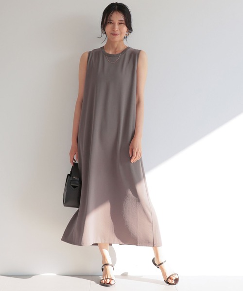 BARNYARDSTORM(バンヤードストーム)の「BARNYARDSTORM / ダブルクロスIラインワンピース(ワンピース・レディース・チャコール/ホワイト系その他2/ブラック/ライトブラウン・FREE)」の4枚目の写真