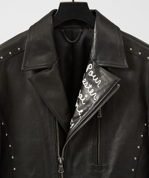 5351 HOMMES DIRECTOR'S スタッズレザージャケット S 美品 5351 HOMMES DIRECTOR'S スタッズレザージャケット S 美品 5351 POUR