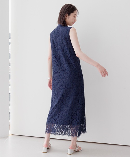 Andemiu（アンデミュウ）の「レースヨークキリカエノースリーブワンピース135853（ワンピース・レディース・ブラック/ネイビー・FREE）」の5枚目の写真