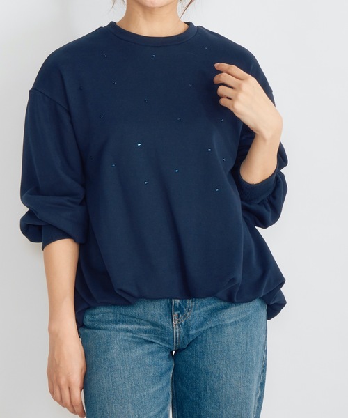 スパークルスウェットバルーンヘムプルオーバー Emma Taylor