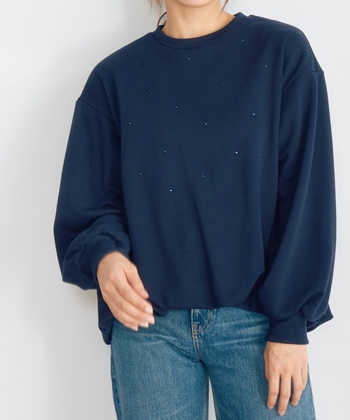 tシャツ スパークルスウェットバルーンヘムプルオーバー レディース Emma Taylor tシャツ スパークルスウェットバルーンヘムプル