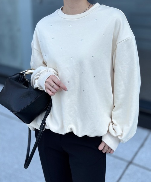 スパークルスウェットバルーンヘムプルオーバー Emma Taylor