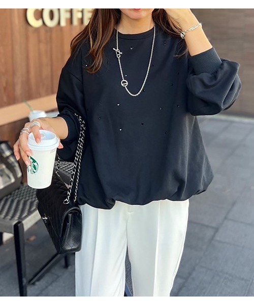 スパークルスウェットバルーンヘムプルオーバー Emma Taylor