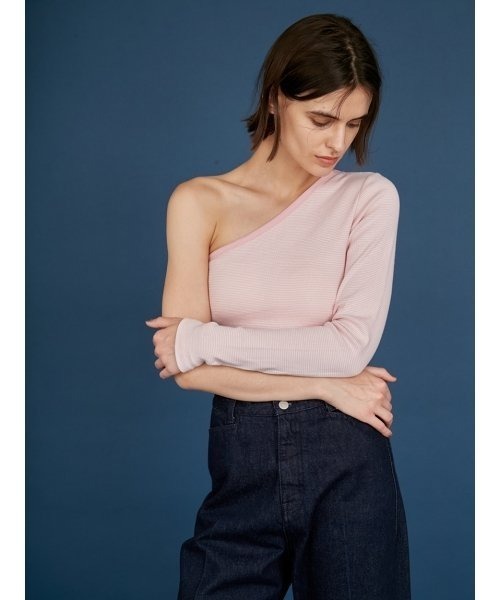 styling/（スタイリング）の「【MILLER×styling/】ワンショルダーボディスーツ（Tシャツ/カットソー・レディース・ネイビー/ブラウン/ピンク/アイボリー/ブラック・FREE）」の5枚目の写真