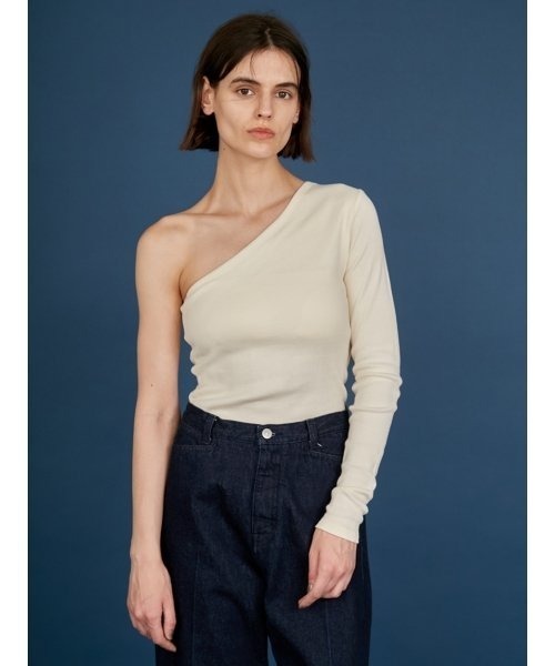 styling/（スタイリング）の「【MILLER×styling/】ワンショルダーボディスーツ（Tシャツ/カットソー・レディース・ネイビー/ブラウン/ピンク/アイボリー/ブラック・FREE）」の2枚目の写真