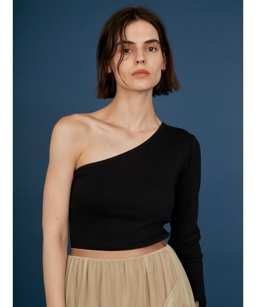 styling/（スタイリング）の「【MILLER×styling/】ワンショルダーボディスーツ（Tシャツ/カットソー・レディース・ネイビー/ブラウン/ピンク/アイボリー/ブラック・FREE）」の3枚目の写真