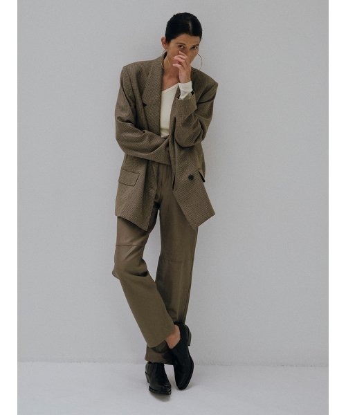 styling/（スタイリング）の「【MILLER×styling/】ワンショルダーボディスーツ（Tシャツ/カットソー・レディース・ネイビー/ブラウン/ピンク/アイボリー/ブラック・FREE）」の7枚目の写真