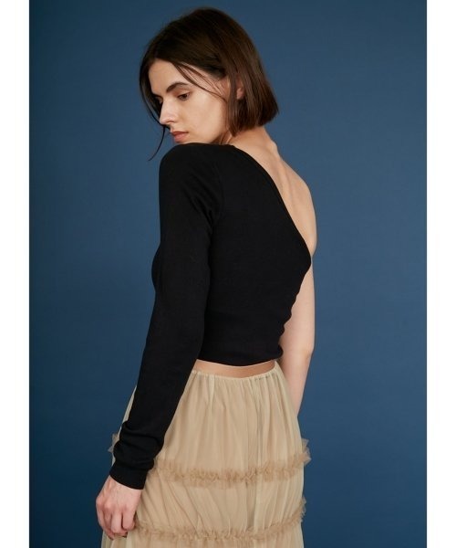 styling/（スタイリング）の「【MILLER×styling/】ワンショルダーボディスーツ（Tシャツ/カットソー・レディース・ネイビー/ブラウン/ピンク/アイボリー/ブラック・FREE）」の8枚目の写真