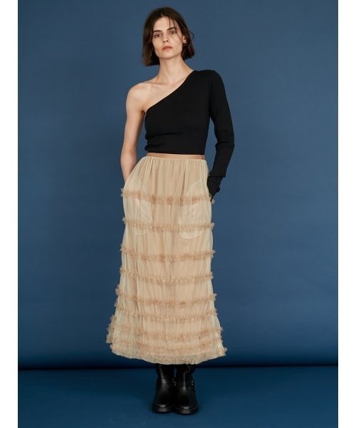 styling/（スタイリング）の「【MILLER×styling/】ワンショルダーボディスーツ（Tシャツ/カットソー・レディース・ネイビー/ブラウン/ピンク/アイボリー/ブラック・FREE）」の12枚目の写真