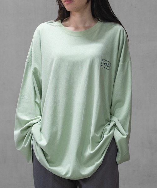 JOHN'S CLOSET（ジョンズクローゼット）の「【40I】イラストプリント オーバーサイズ ワイドスリーブ ロンT（Tシャツ/カットソー・メンズ・グレー系1/ベージュ系1/ホワイト系2/ホワイト系1/ライトグリーン系2/ブラウン系1/グレー系2/ライトグリーン系1/ベージュ系2・MEDIUM/LARGE/X-LARGE）」の22枚目の写真