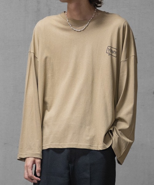 JOHN'S CLOSET（ジョンズクローゼット）の「【40I】イラストプリント オーバーサイズ ワイドスリーブ ロンT（Tシャツ/カットソー・メンズ・グレー系1/ベージュ系1/ホワイト系2/ホワイト系1/ライトグリーン系2/ブラウン系1/グレー系2/ライトグリーン系1/ベージュ系2・MEDIUM/LARGE/X-LARGE）」の16枚目の写真