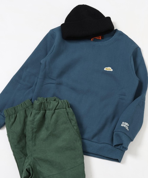 KRIFF MAYER Kid's Collection(クリフメイヤーキッズコレクション)の「【裏起毛】あたたかクルー(スウェット・キッズ・グリーン/グレー/サックスブルー/ネイビー/オレンジ/チャコール・160/170/120/130/140/150)」の5枚目の写真
