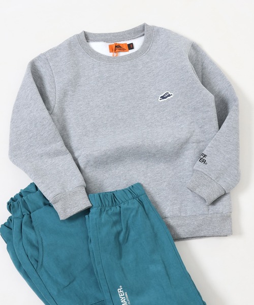 KRIFF MAYER Kid's Collection(クリフメイヤーキッズコレクション)の「【裏起毛】あたたかクルー(スウェット・キッズ・グリーン/グレー/サックスブルー/ネイビー/オレンジ/チャコール・160/170/120/130/140/150)」の2枚目の写真