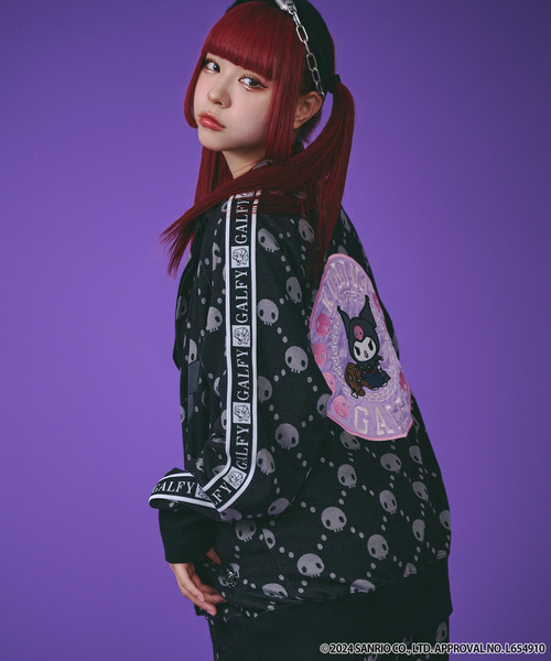 GALFY(ガルフィー)の「【GALFY/ガルフィー】×【KUROMI/クロミ】ドクロだらけセットアップ(セットアップ・メンズ・パープル/ピンク/ブラック・L/XL)」の18枚目の写真