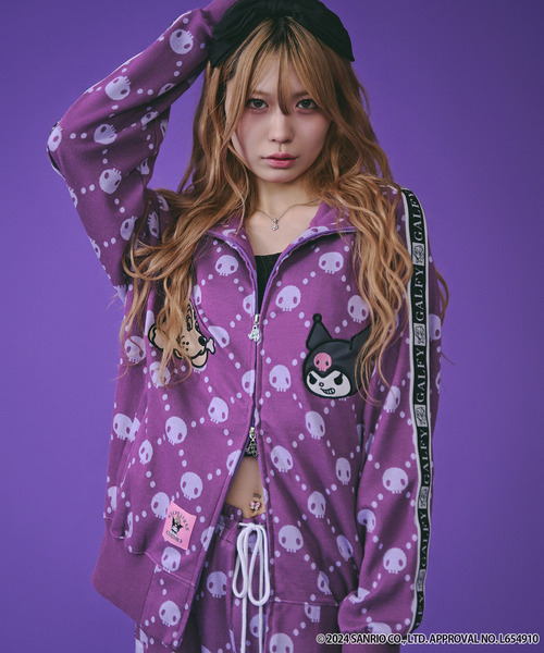 GALFY(ガルフィー)の「【GALFY/ガルフィー】×【KUROMI/クロミ】ドクロだらけセットアップ(セットアップ・メンズ・パープル/ピンク/ブラック・L/XL)」の19枚目の写真