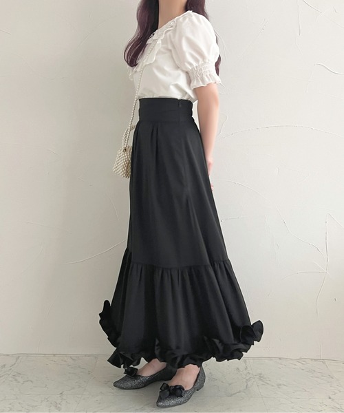 apres jour（アプレジュール）の「フリルティアードスカート【ZOZOTOWN限定アイテム】（スカート・レディース・オフホワイト/ブラック・フリー/X-LARGE）」の16枚目の写真