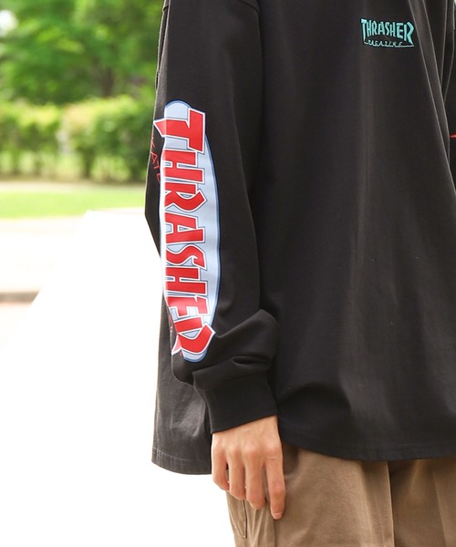 THRASHER(スラッシャー)の「【THRASHER】 スリーブ ロゴ プリント 長袖 Tシャツ / ロンT(Tシャツ/カットソー・メンズ・グリーン/ホワイト/グレー/ブラック・MEDIUM/LARGE)」の17枚目の写真