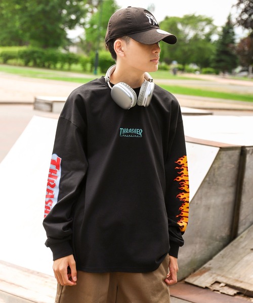 THRASHER(スラッシャー)の「【THRASHER】 スリーブ ロゴ プリント 長袖 Tシャツ / ロンT(Tシャツ/カットソー・メンズ・グリーン/ホワイト/グレー/ブラック・MEDIUM/LARGE)」の18枚目の写真
