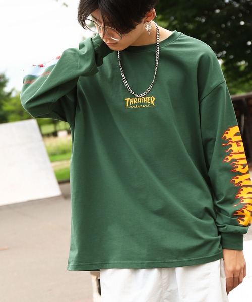 THRASHER(スラッシャー)の「【THRASHER】 スリーブ ロゴ プリント 長袖 Tシャツ / ロンT(Tシャツ/カットソー・メンズ・グリーン/ホワイト/グレー/ブラック・MEDIUM/LARGE)」の20枚目の写真