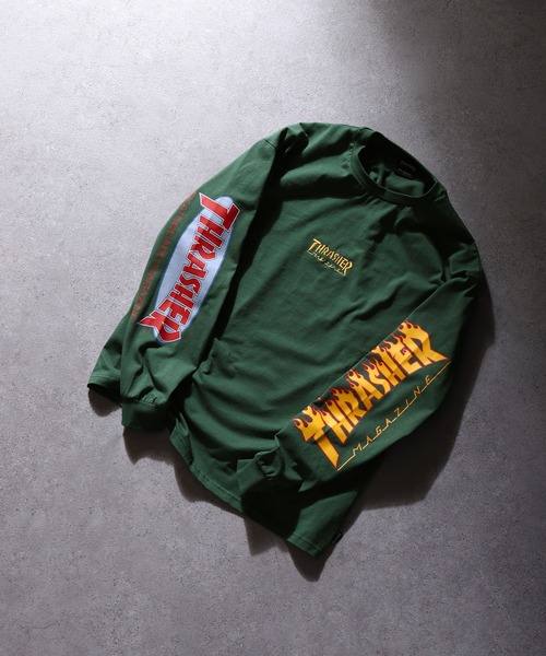 THRASHER(スラッシャー)の「【THRASHER】 スリーブ ロゴ プリント 長袖 Tシャツ / ロンT(Tシャツ/カットソー・メンズ・グリーン/ホワイト/グレー/ブラック・MEDIUM/LARGE)」の10枚目の写真
