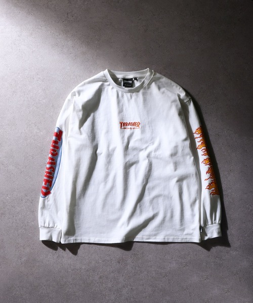 Supreme Thrasher ロゴ 長袖Tシャツ XL Supreme x Thrasher ロゴ Tシャツ | ホワイト | FARFETCH JP