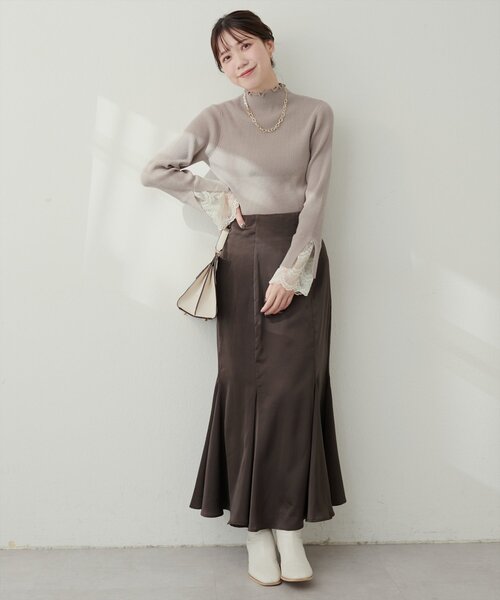 natural couture（ナチュラルクチュール）の「【プチナチュ】ドラマチックマーメイドスカート（スカート・レディース・ブラウン/その他1/オフホワイト・SMALL/MEDIUM/LARGE）」の15枚目の写真