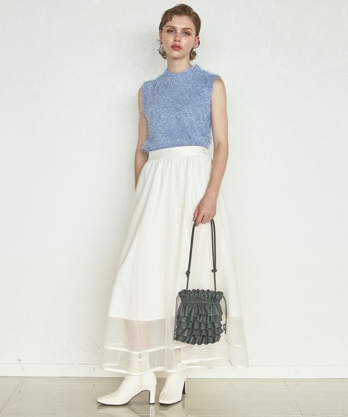 Andemiu(アンデミュウ)の「シャギースタンドノースリーブニット146816(ニット/セーター・レディース・アイボリー/グレー/ブルー・FREE)」の16枚目の写真