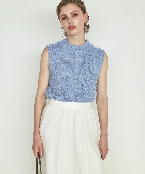 Andemiu(アンデミュウ)の「シャギースタンドノースリーブニット146816(ニット/セーター・レディース・アイボリー/グレー/ブルー・FREE)」の15枚目の写真