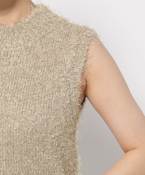 Andemiu(アンデミュウ)の「シャギースタンドノースリーブニット146816(ニット/セーター・レディース・アイボリー/グレー/ブルー・FREE)」の8枚目の写真