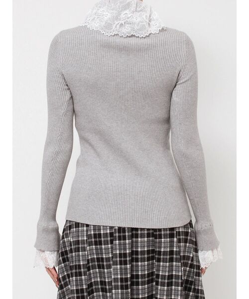 merry jenny（メリージェニー）の「レースリブニット（ニット/セーター・レディース・ブラック/グレー/ピンク/アイボリー・FREE）」の8枚目の写真