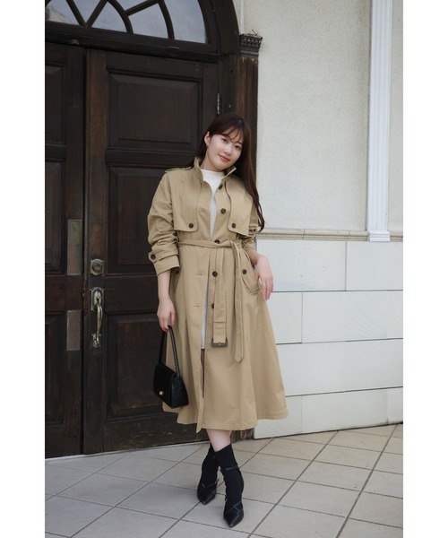 Her lip to ベージュ ロングコート　ハーリップトゥ herlipto 【8月25日(日)19時発売】 Classical Stand Collar