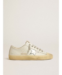GOLDEN GOOSE | V-Star レザー（ホワイト） ラミネートレザースター（シルバー）(スニーカー)