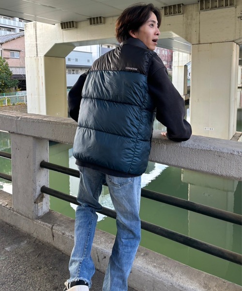 ダウンベスト　 jeans CONVERSE/コンバース】切替中綿ベスト/パファーベスト FIBER