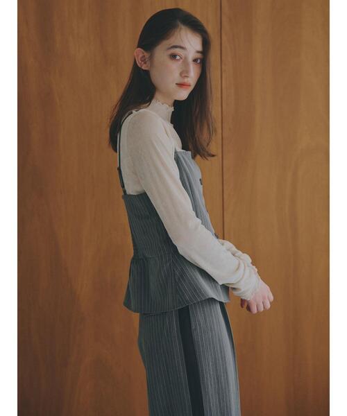 so4u（ソーフォーユー）の「ピンストライプビスチェ（シャツ/ブラウス・レディース・ベージュ/グレー・F）」の9枚目の写真