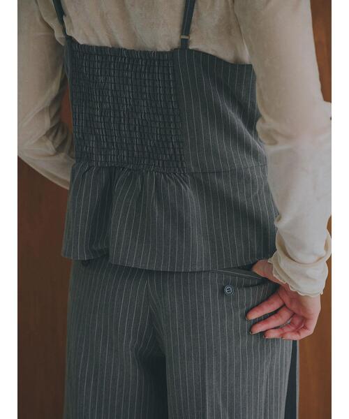 so4u（ソーフォーユー）の「ピンストライプビスチェ（シャツ/ブラウス・レディース・ベージュ/グレー・F）」の12枚目の写真