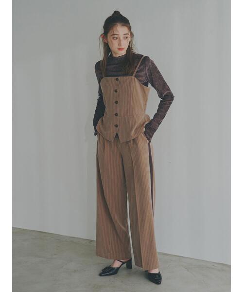 so4u（ソーフォーユー）の「ピンストライプビスチェ（シャツ/ブラウス・レディース・ベージュ/グレー・F）」の20枚目の写真