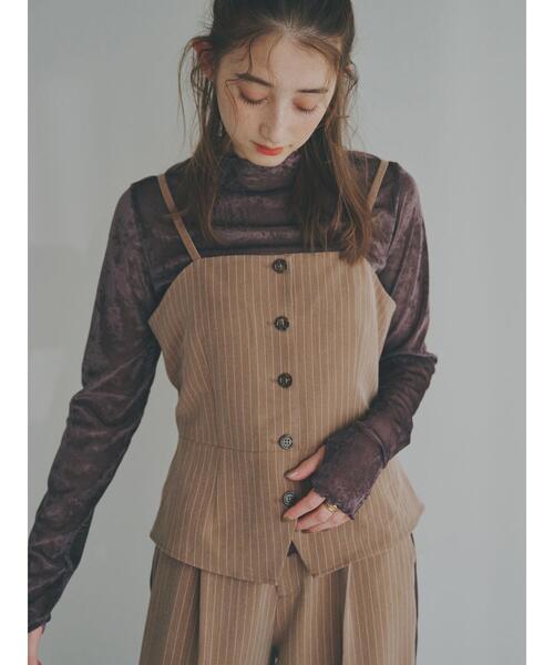 so4u（ソーフォーユー）の「ピンストライプビスチェ（シャツ/ブラウス・レディース・ベージュ/グレー・F）」の22枚目の写真