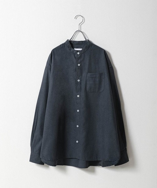 ZIP FIVE（ジップファイブ）の「【ZIP FIVE】 CVCオックス 長袖 バンドカラー オーバーサイズ シャツ（シャツ/ブラウス・メンズ・オフホワイト/サックスブルー/ネイビー/チャコール・MEDIUM/LARGE/X-LARGE）」の21枚目の写真