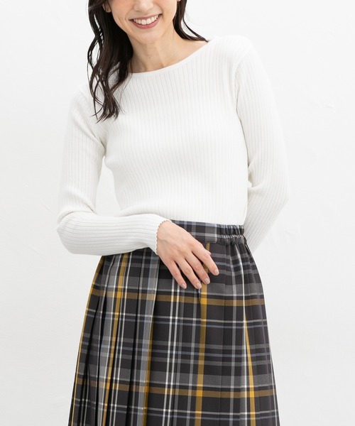 Honeys（ハニーズ）の「ラメ入りリブニット（ニット/セーター・レディース・ブルー/アイボリー/ブラック/グレイッシュベージュ・S/M/L/LL）」の8枚目の写真