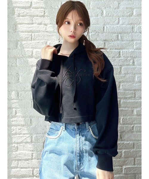 RESEXXY（リゼクシー）の「パフロゴスウェットプルオーバー（スウェット・レディース・グレー/ブラック/ホワイト・FREE）」の9枚目の写真