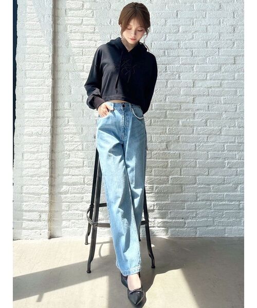 RESEXXY（リゼクシー）の「パフロゴスウェットプルオーバー（スウェット・レディース・グレー/ブラック/ホワイト・FREE）」の11枚目の写真