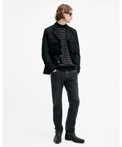 ALLSAINTS(オールセインツ)の「ANDI MOCK NECK STRIPED JUMPER | ANDI モック ネック ストライプ ニット・セーター(ニット/セーター・メンズ・チャコールグレー×ブラック・XS/S/M/L/XL)」の7枚目の写真
