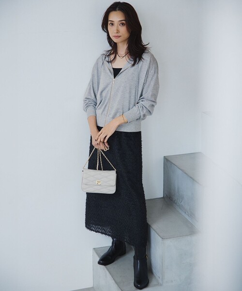 23区(ニジュウサンク)の「【洗える】ヘアリーカットジャカード スカート(スカート・レディース・ブラック系/ベージュ系・30/32/34)」の3枚目の写真