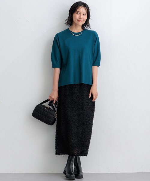 23区(ニジュウサンク)の「【洗える】ヘアリーカットジャカード スカート(スカート・レディース・ブラック系/ベージュ系・30/32/34)」の7枚目の写真